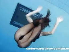 Free-FreePorn.com presents: Zuzanna is swimming in pantyhose in the pool
