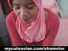 Free-FreePorn.com presents: Asian amateur in head scarf sucks then fucks