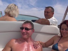 Free-FreePorn.com presents: Hot ass blondie britney drops her clothes for sex on the boat, Group Sex, Hardcore, Outdoor, Reality, Yacht, Foursome, Bikini