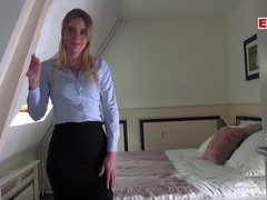 Free-FreePorn.com presents: German female real estate agent secretary in pantyhose fuck