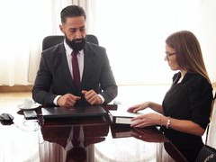 Free-FreePorn.com presents: Erotic fucking in the office with gorgeous secretary eveline dellai