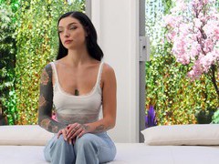 Free-FreePorn.com presents: Brunette darling having fun while sucking a dick - violet