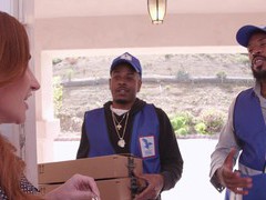 Free-FreePorn.com presents: Tattooed hottie sophia locke gets banged by two black guys at once
