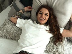Free-FreePorn.com presents: Tattooed girl vanessa vega makes a dude happy by riding his dick