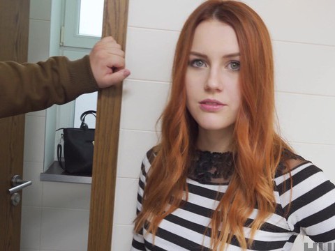 Free-FreePorn.com presents: Redhead hottie charlie red gives a blowjob and gets fucked hard