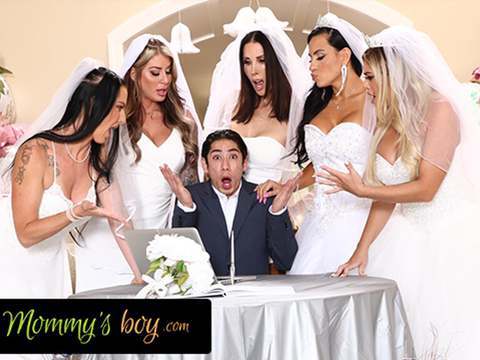 Free-FreePorn.com presents: Mommy's boy - furious milf brides reverse gangbang hung wedding planner for wedding planning mistake