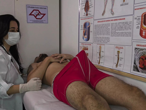 Free-FreePorn.com presents: Nurse gets excited by patient's erection