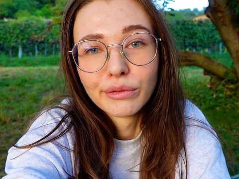 Free-FreePorn.com presents: Alone? outside on the fields i presnet my huge labia teen pussy and clit