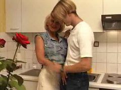 Free-FreePorn.com presents: Fucking his busty aunt in the kitchen