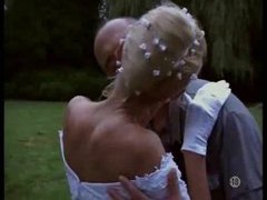 Free-FreePorn.com presents: Naughty bride taken outdoors by two guys