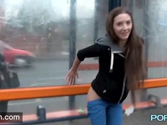 Free-FreePorn.com presents: Beautiful girl has fun playing in public