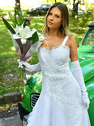 Free-FreePorn.com presents: Naughty bride Rebecca Volpetti takes a photographer assistant's stiff dick