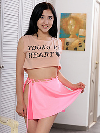 Free-FreePorn.com presents: Admirable teen girl strips nude exposing her amazing body, perfect tits and hot tight pussy