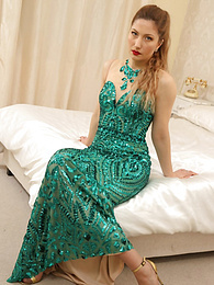 Free-FreePorn.com presents: Sexy british teen Stephanie Bonham Carter removes her dress and displays her bare skin